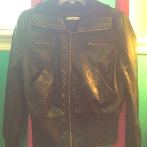 Black leather jacket